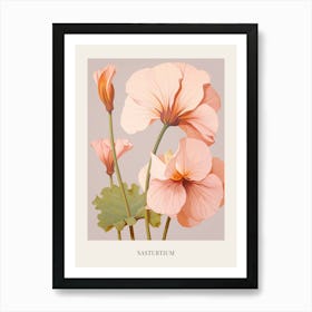 Floral Illustration Nasturtium 3 Poster Art Print