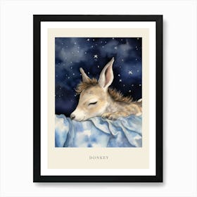 Baby Donkey 2 Sleeping In The Clouds Nursery Poster Art Print