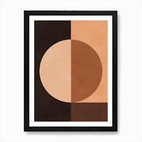 Brown geometric art 3 Art Print