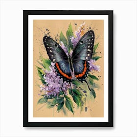 Butterfly On Lila Art Print