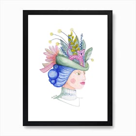 Woman With Leo Hat Poster