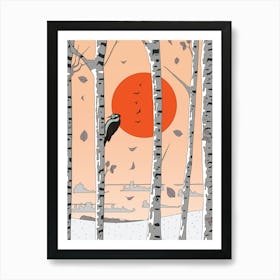 Woodpecker In The Woods Art Print