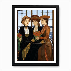 Titanic Ladies Pop Art Style 1 Art Print