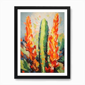 Cactus Painting Carnegiea Gigantea 2 Art Print