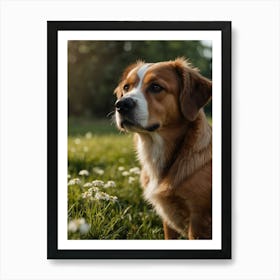 Dog In The Grass Art Print