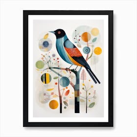 Bird Painting Collage Cowbird 2 Art Print