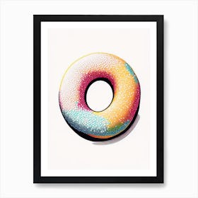 Powdered Sugar Donut Abstract Line Drawing 5 Art Print
