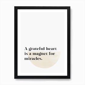 Grateful Heart Black Art Print