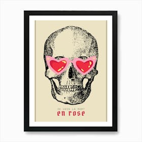 La Vie en Rose Skull Art Print