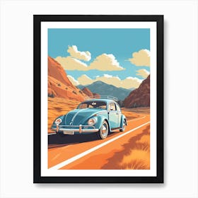 A Volkswagen Beetle In The The Great Alpine Road Australia 1 Art Print