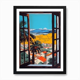 A Window View Of Cape Town In The Style Of Pop Art 4 Art Print