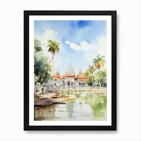 Suan Nong Nooch Garden Thailand Watercolour 2 Art Print