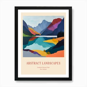 Colourful Abstract Fiordland National Park New Zealand 1 Poster Art Print