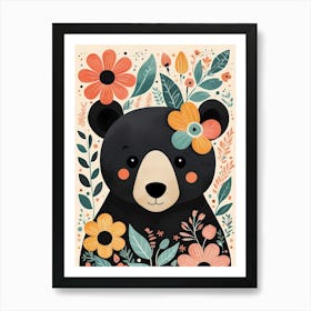 Floral Cute Baby Bear Nursery (31) Art Print