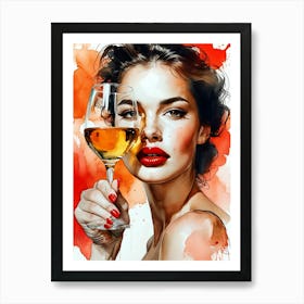 Golden Wine Female Lust 5. Art Print