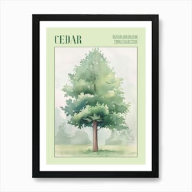 Cedar Tree Atmospheric Watercolour Painting 1 Poster Art Print