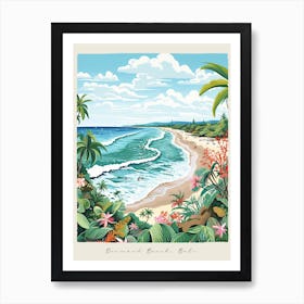 Poster Of Diamond Beach, Bali, Indonesia, Matisse And Rousseau Style 1 Art Print