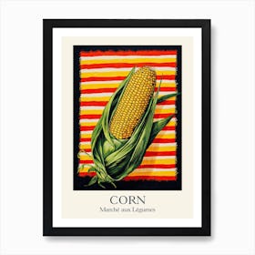Marche Aux Legumes Corn Summer Illustration 3 Art Print