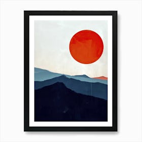 Sunset In The Mountains, Minimalism 8 Art Print