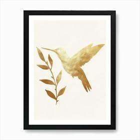 Gold Hummingbird Art Print