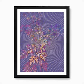 Geometric Hemlock Flowers Mosaic Botanical Art on Veri Peri n.0061 Art Print