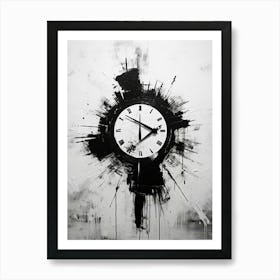 Time Abstract Black And White 2 Art Print