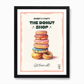 Stack Of Rainbow Donuts The Donut Shop 2 Art Print