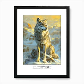 Arctic Wolf Precisionist Illustration 1 Poster Art Print