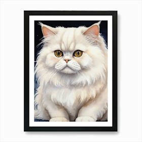 Cute Persian Cat Painting Art Print