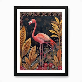 Greater Flamingo And Croton Plants Boho Print 3 Art Print