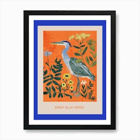 Spring Birds Poster Great Blue Heron 2 Art Print