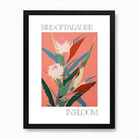 Bird Of Paradise In Bloom Flowers Bold Illustration 2 Art Print