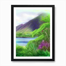 Ile De La Reunion France Soft Colours Tropical Destination Art Print