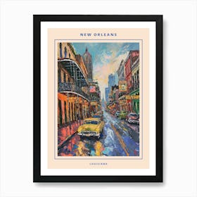 Retro New Orleans Brushstroke Painting Poster Affiche