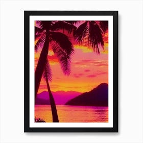 The Camiguin Island Retro Sunset Art Print