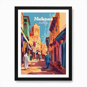 Meknes Morocco Historic Art Illustration Art Print