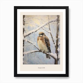 Vintage Winter Animal Painting Poster Falcon 3 Art Print