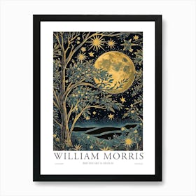 William Morris Full Moon And Stars William Morris Exhibition Print Night Botanical Poster Vintage Art Print