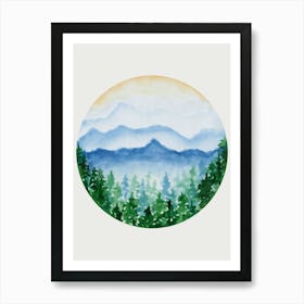 Watercolor Of Mountains 6 Art Print