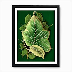 Jasmine Leaf Vintage Botanical 1 Art Print