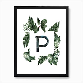 Botanical Alphabet P Art Print