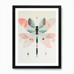 Colourful Insect Illustration Damselfly 15 Art Print