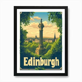 Aihrgdesign A Mid Century Modern Travel Poster For Edinburgh 3 Art Print