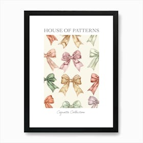 Pastel Rainbow Bow Pattern Poster Art Print