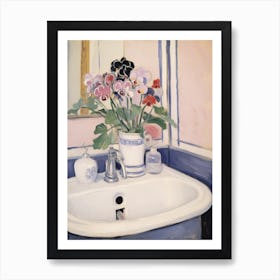 A Vase With Pansy, Flower Bouquet 1 Art Print