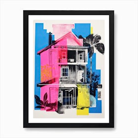 A House In Charleston, Abstract Risograph Style 3 Art Print