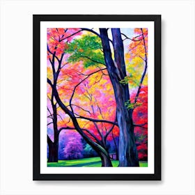 Shagbark Hickory Tree Cubist Art Print