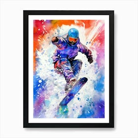 Snowboarder In The Air sport Art Print