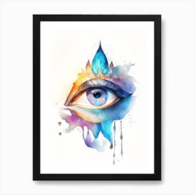 Bindu, Symbol, Third Eye Watercolour 1 Art Print