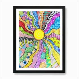 Psychedelic Sun Art Print